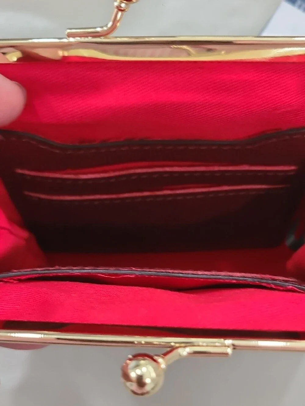 Dooney & Bourke Wine Saffiano Leather Kiss-Lock Coin Purse